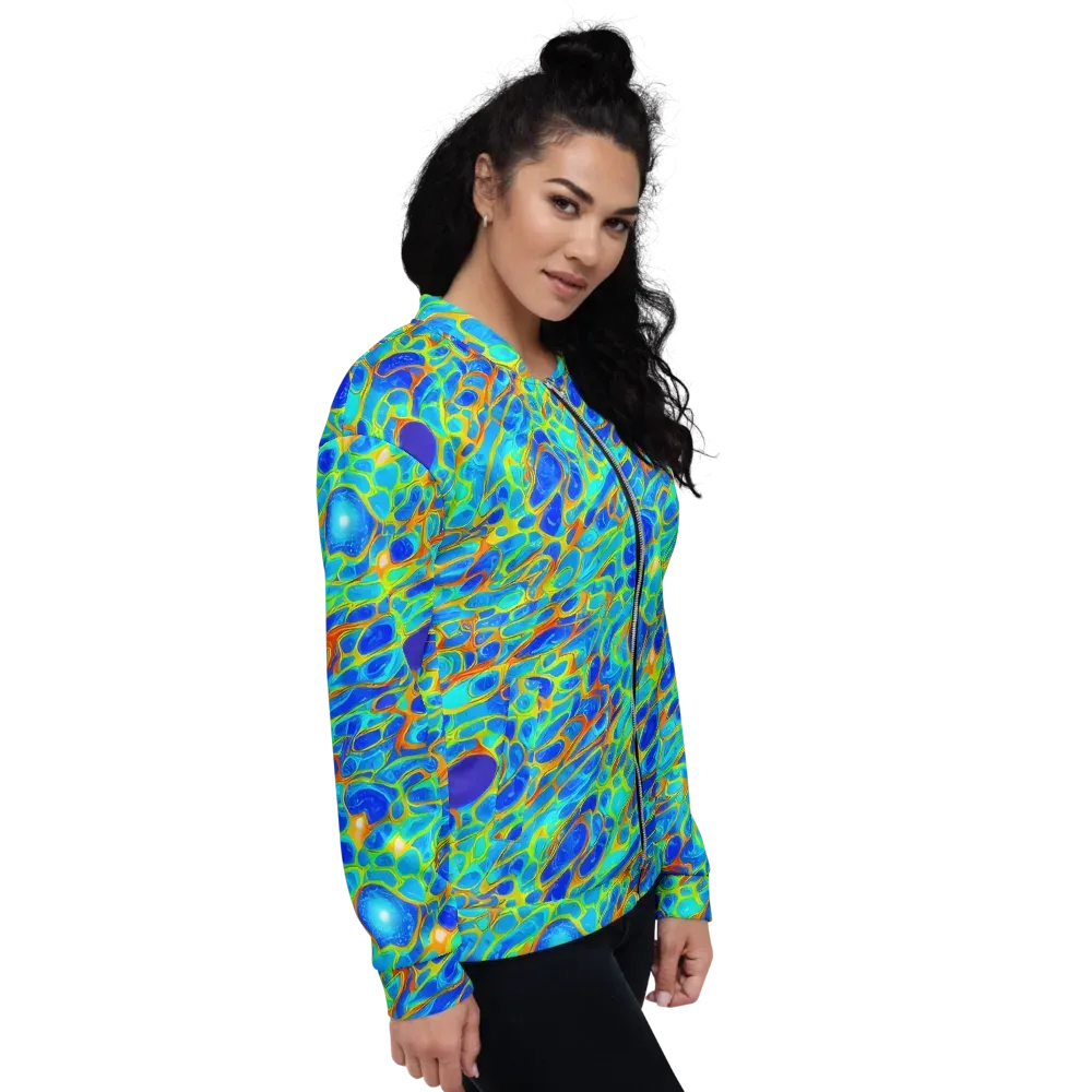Blue Fireflow on Bomber Jacket — Right