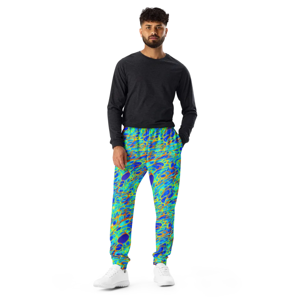 Blue Fireflow on Men's Joggers — Front