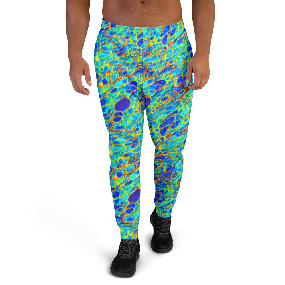 Blue Fireflow on Men's Joggers — Front