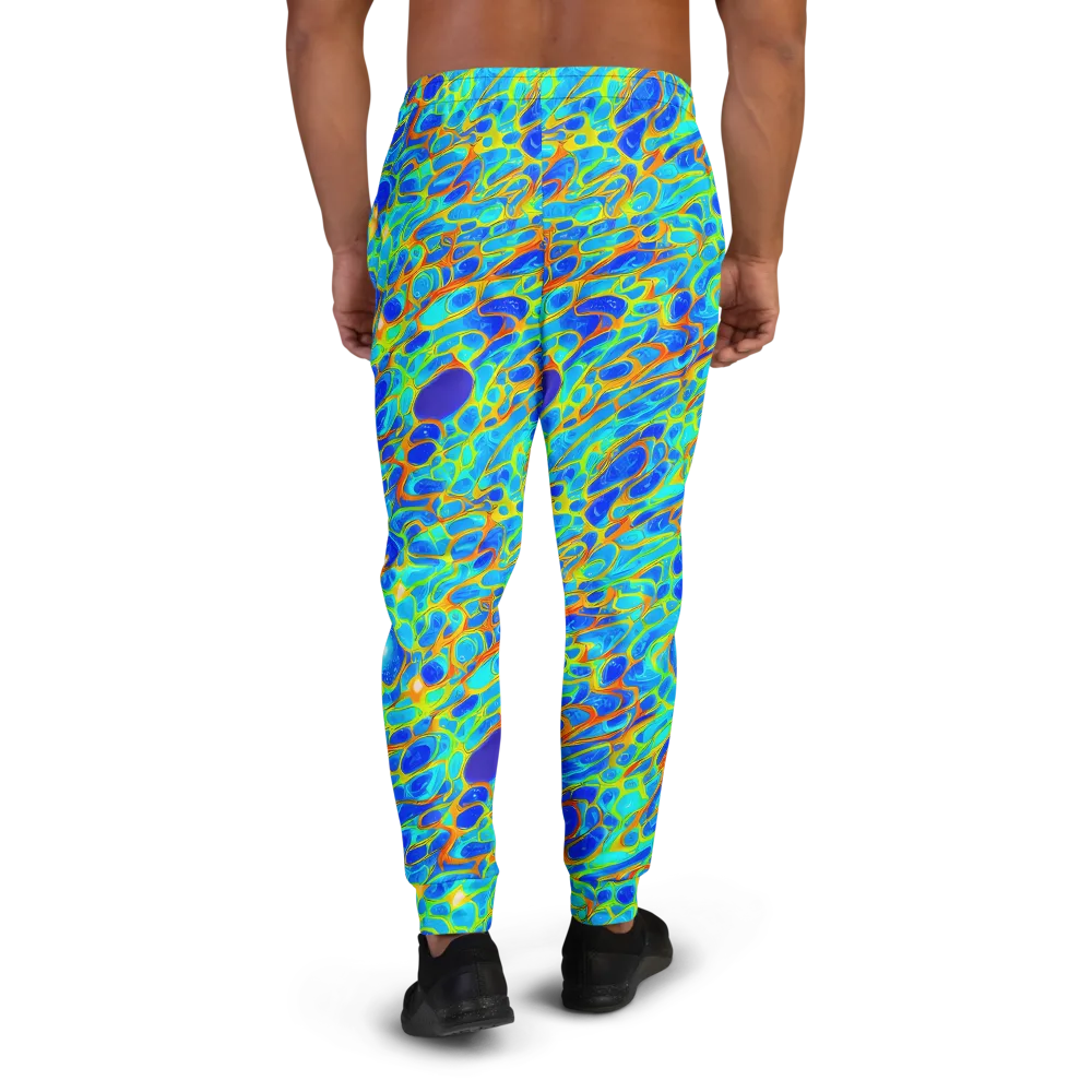 Blue Fireflow on Men's Joggers — Back
