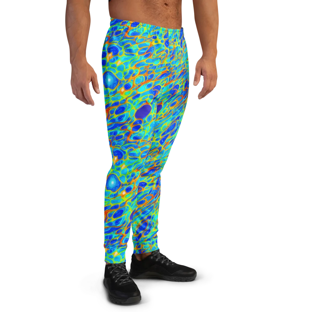 Blue Fireflow on Men's Joggers — Right