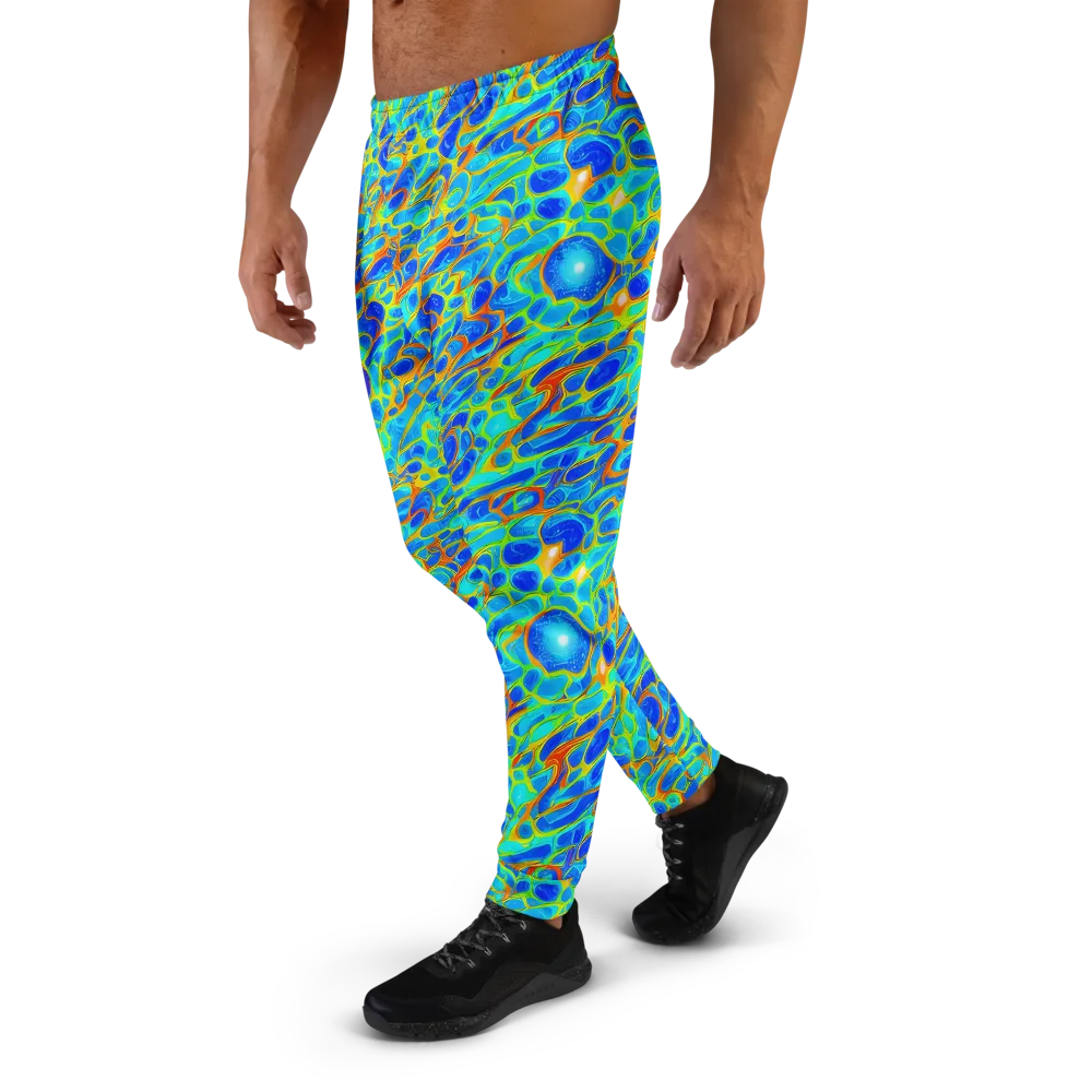 Blue Fireflow on Men's Joggers — Left
