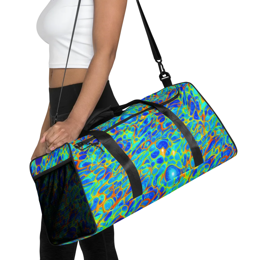 Blue Fireflow on Duffle Bag — Front
