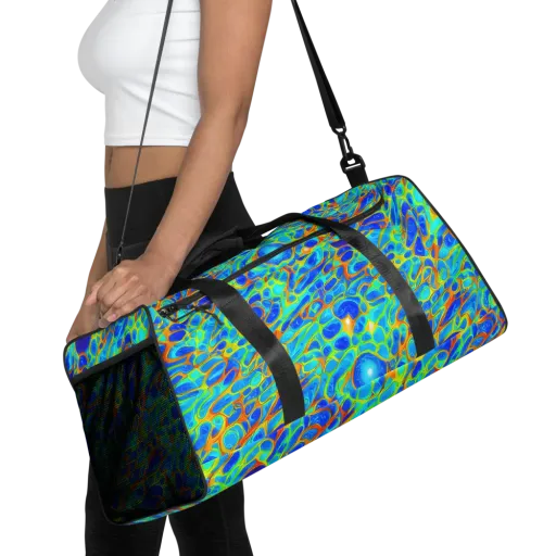 Blue Fireflow on a Duffle Bag