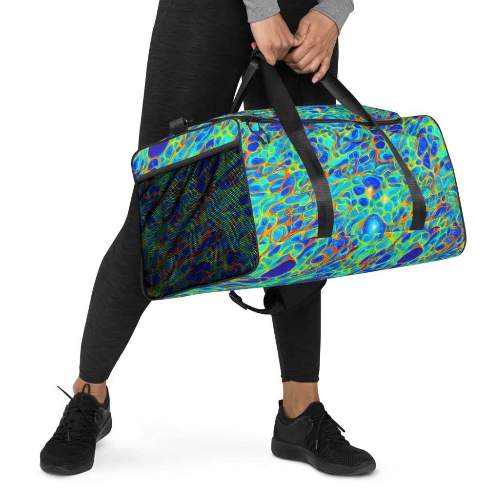 Blue Fireflow on Duffle Bag — Right Front