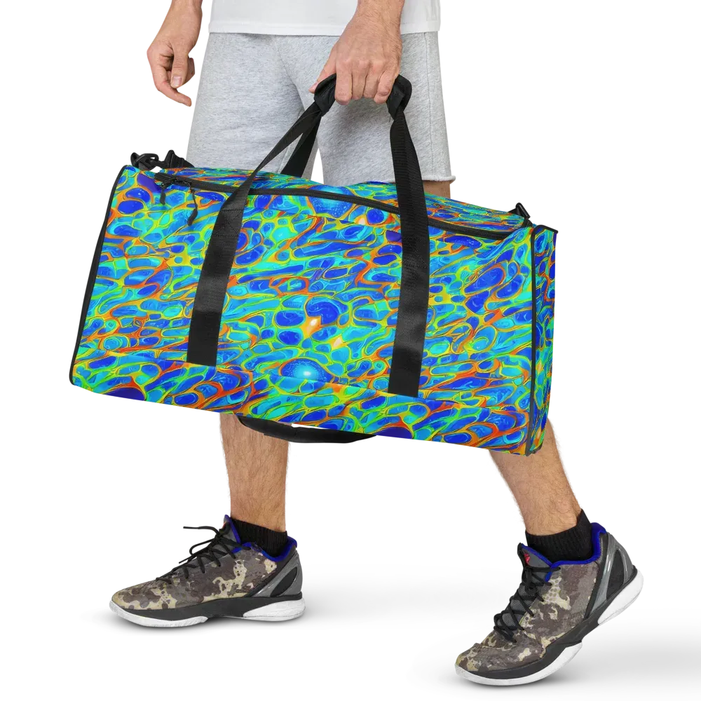 Blue Fireflow on Duffle Bag — Front