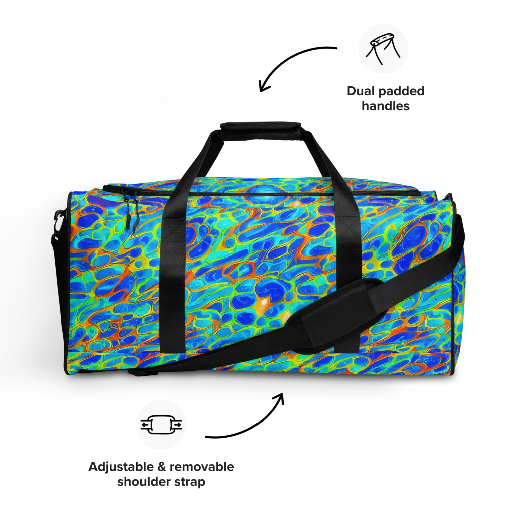 Blue Fireflow on Duffle Bag — Front