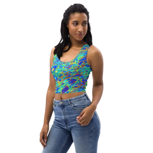 Blue Fireflow on a Crop Top