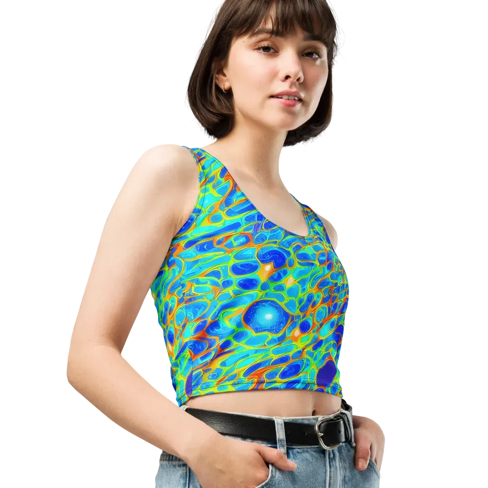 Blue Fireflow on Crop Top — Right Front