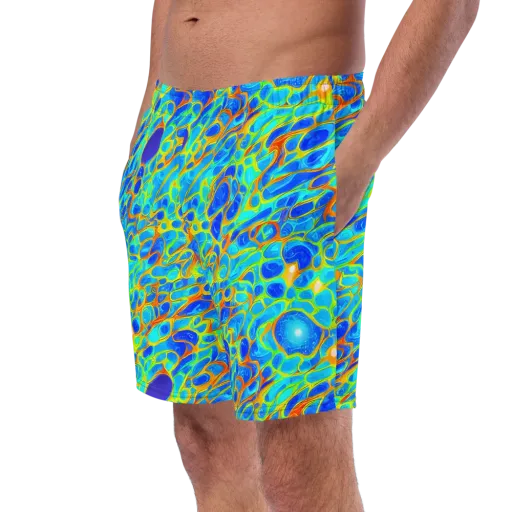 Blue Fireflow on a Swim Trunks
