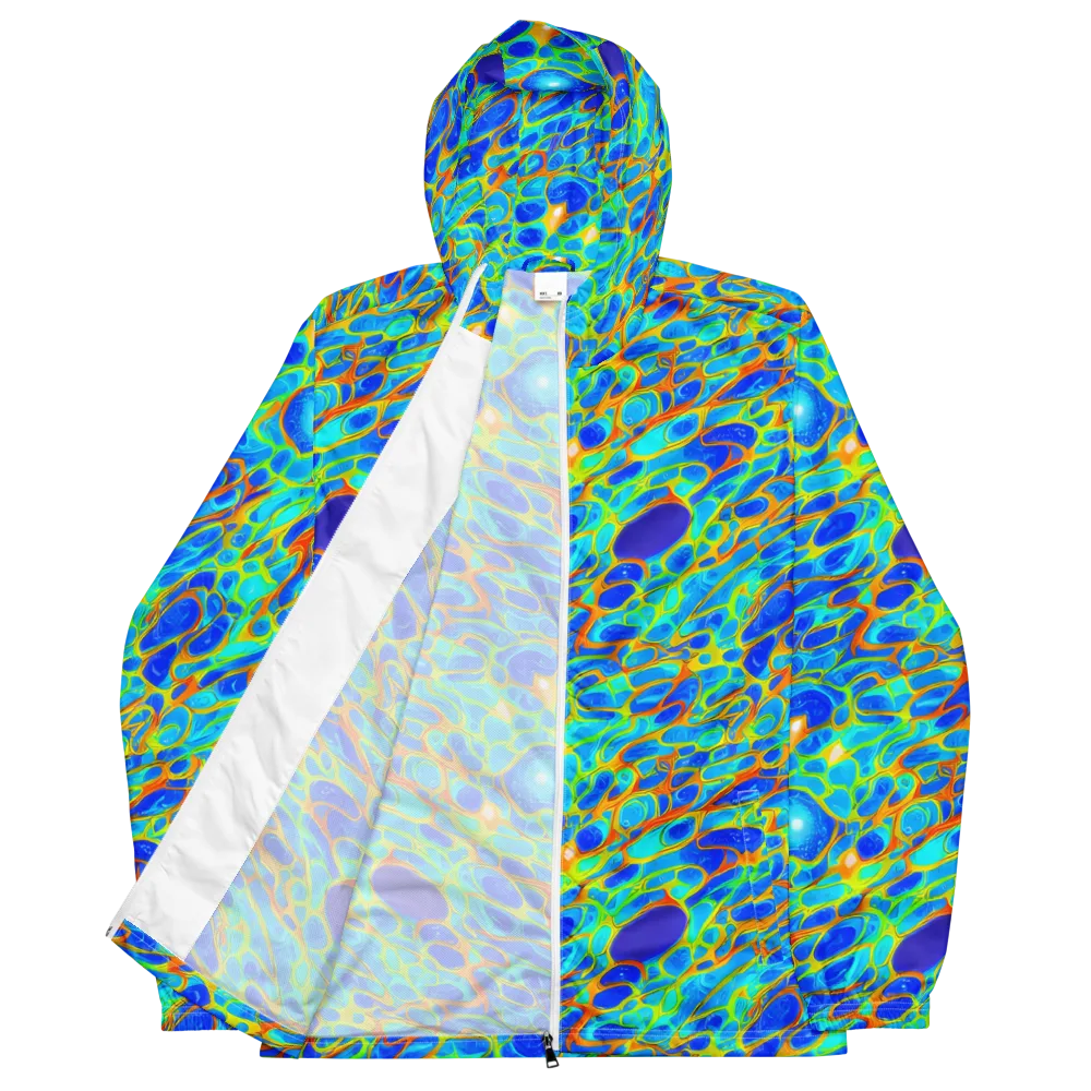 Blue Fireflow on Men's Windbreaker — Front