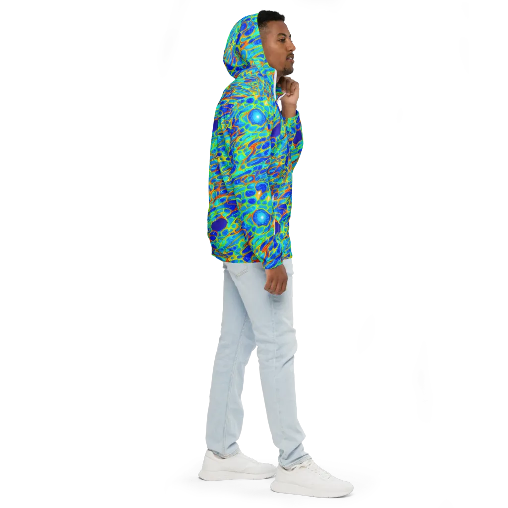 Blue Fireflow on Men's Windbreaker — Right