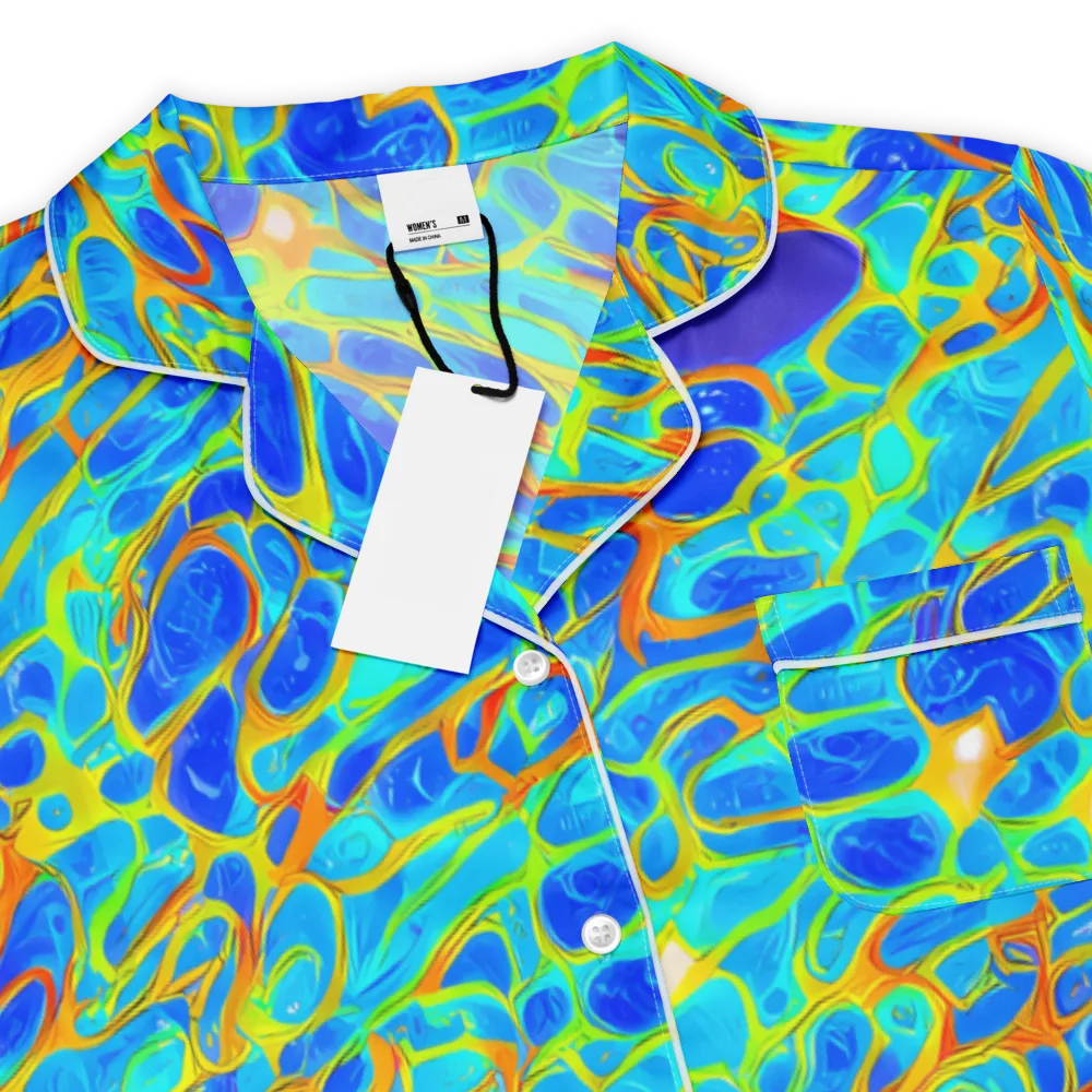 Blue Fireflow on Women's Short Sleeve Pajama Top — Product details