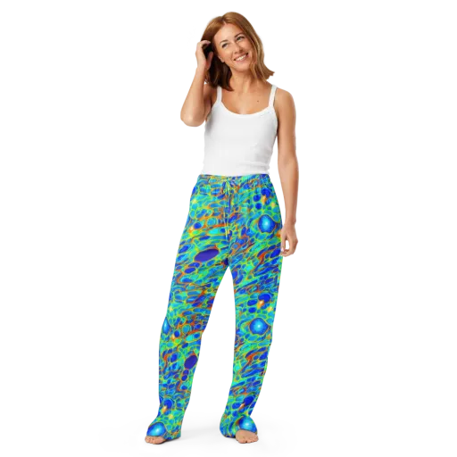 Blue Fireflow on a Women's Pajama Pants