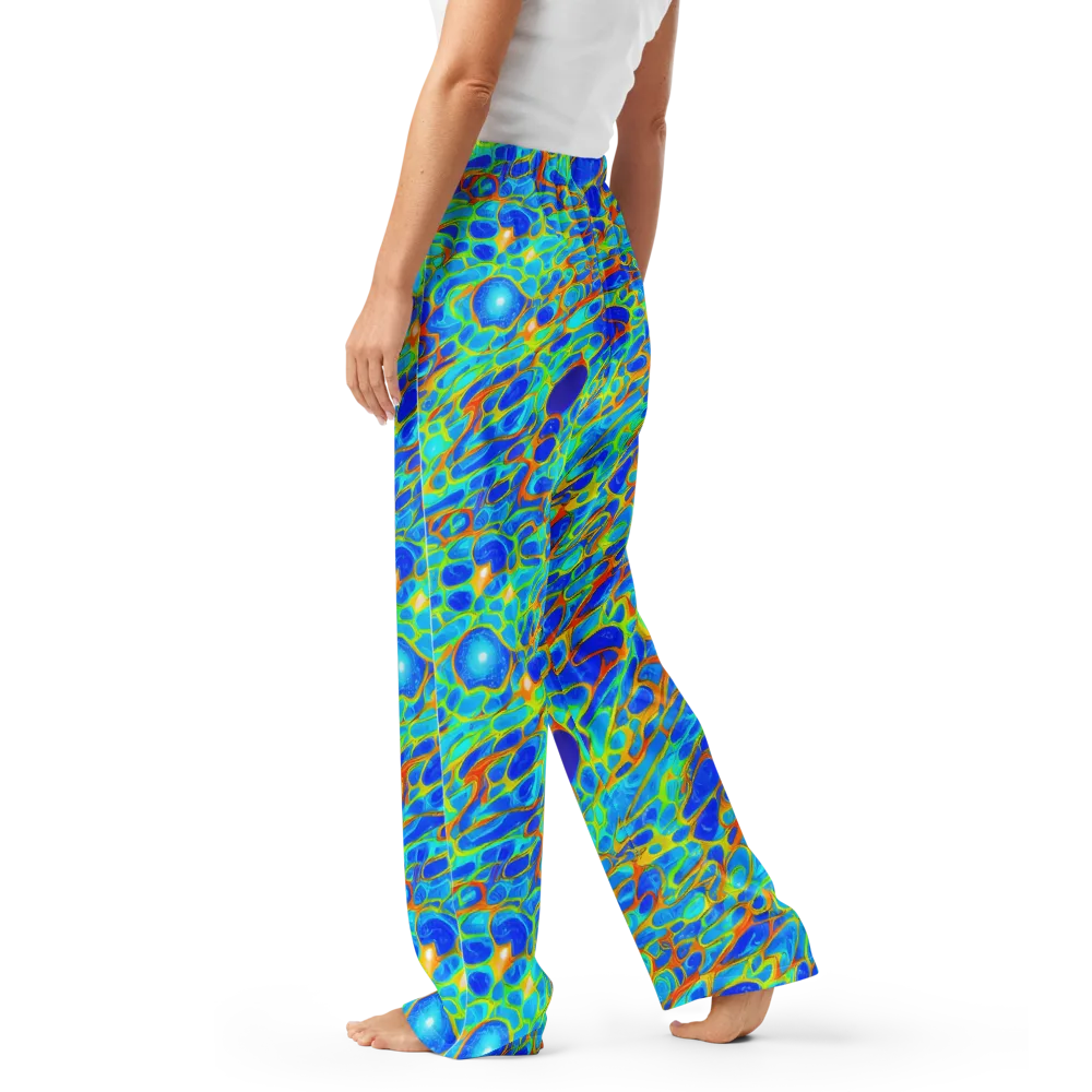 Blue Fireflow on Women's Pajama Pants — Left
