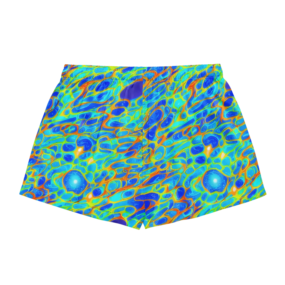 Blue Fireflow on Women's Pajama Shorts — Back