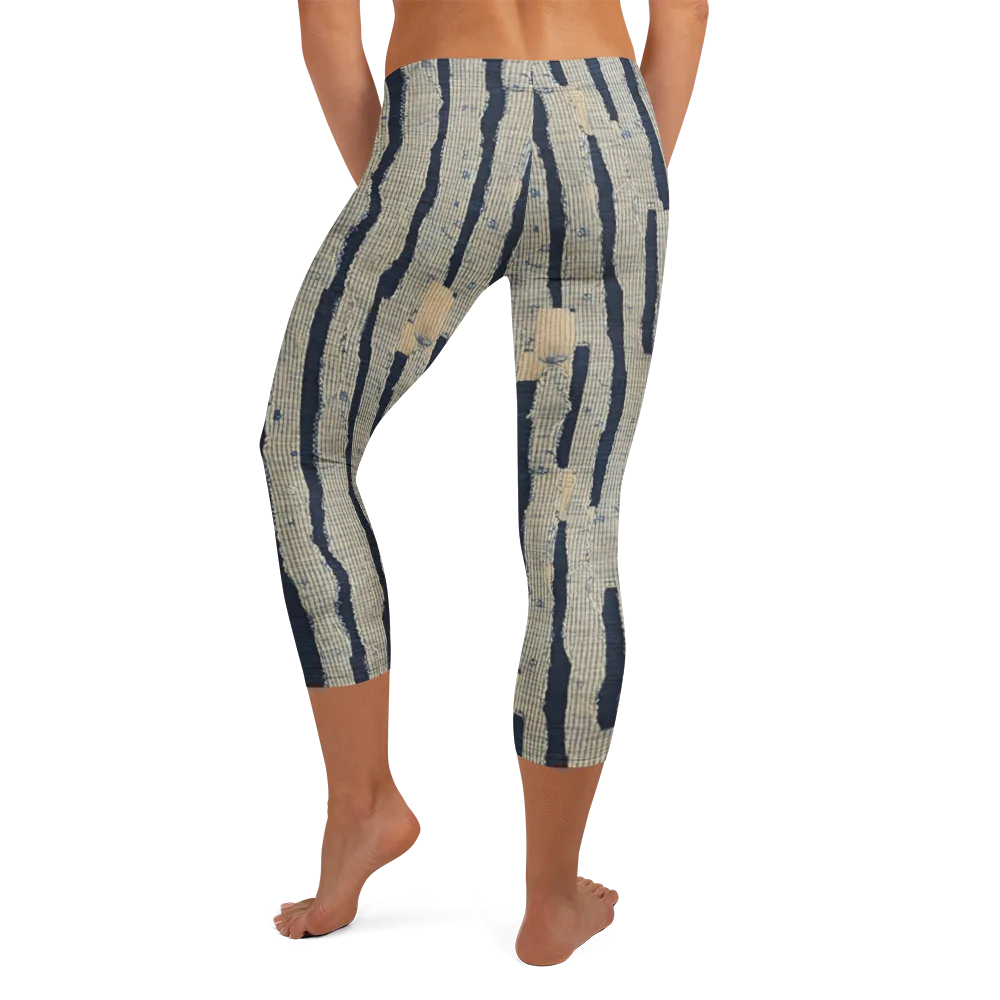Indigo Fray on Capri Leggings — Back
