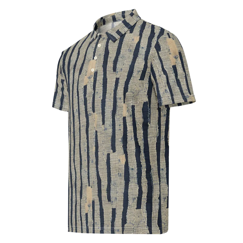 Indigo Fray on Men's Slim Fit Polo Shirt — Left Front