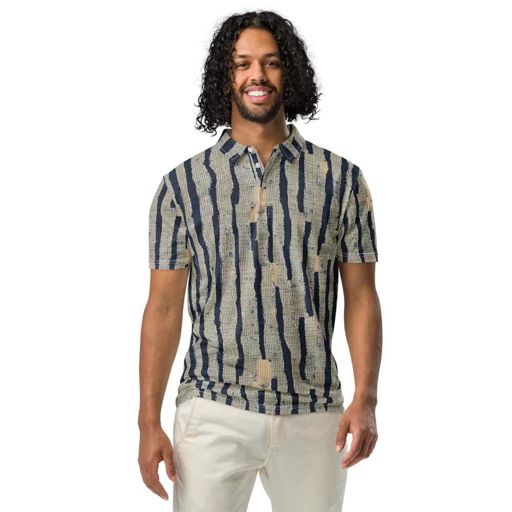 Indigo Fray on Men's Slim Fit Polo Shirt — Front