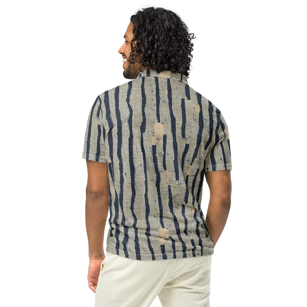 Indigo Fray on Men's Slim Fit Polo Shirt — Back