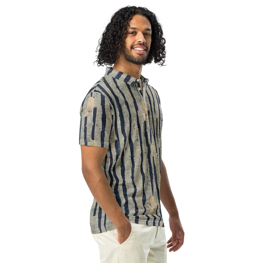 Indigo Fray on Men's Slim Fit Polo Shirt — Right Front