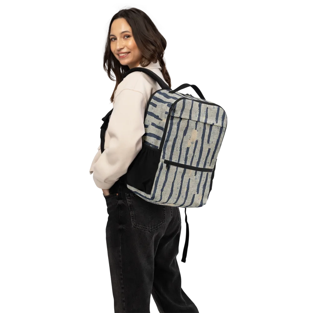 Indigo Fray on Utility Backpack — Back
