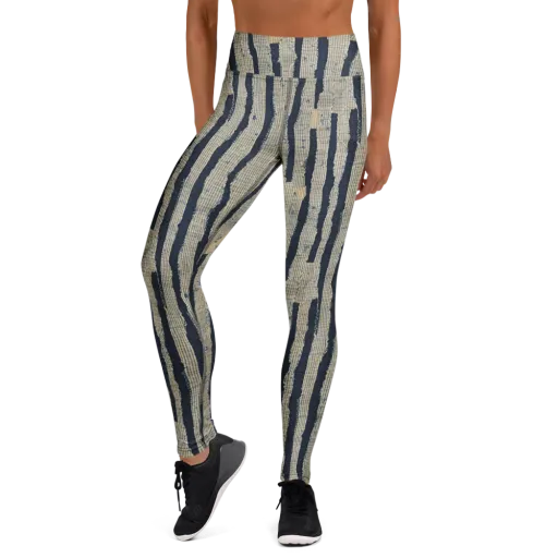 Indigo Fray on a Yoga Leggings