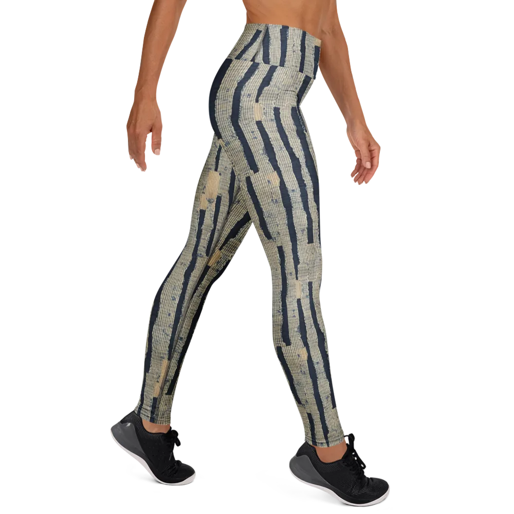 Indigo Fray on Yoga Leggings — Right
