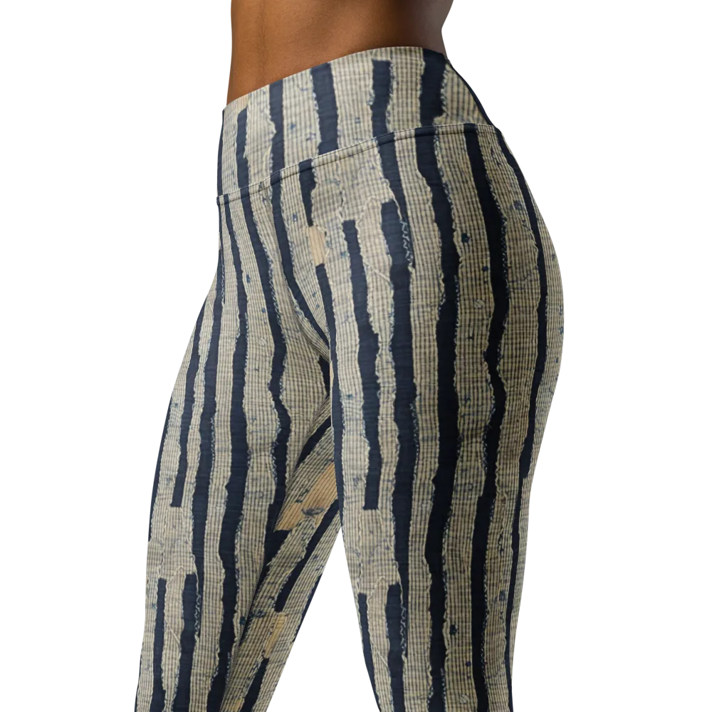 Indigo Fray on Yoga Leggings — Left Front