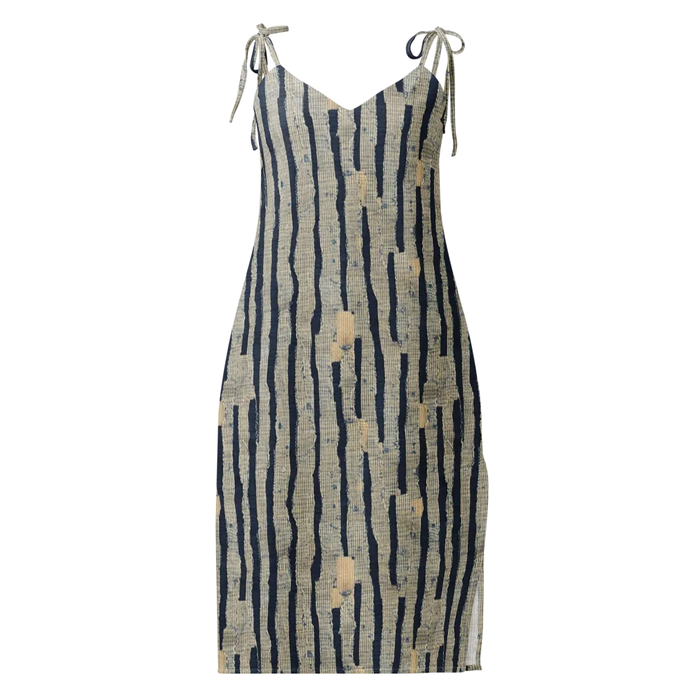 Indigo Fray on Slip Dress — Front