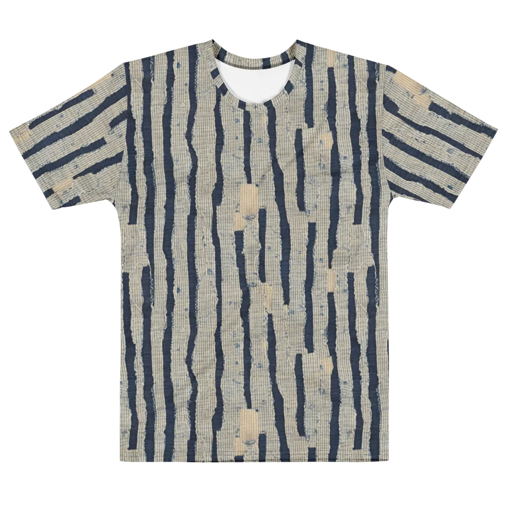 Indigo Fray on Men's Cotton Crew Neck T-Shirt — Front