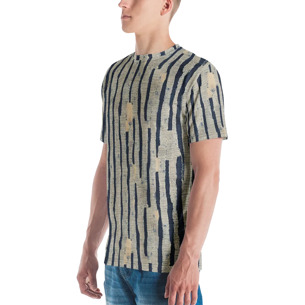 Indigo Fray on Men's Crew Neck T-Shirt — Left