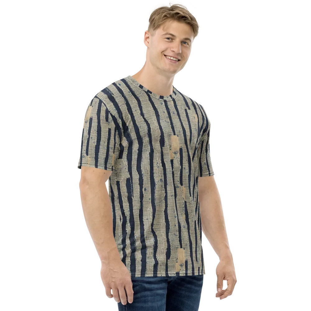 Indigo Fray on Men's Crew Neck T-Shirt — Right