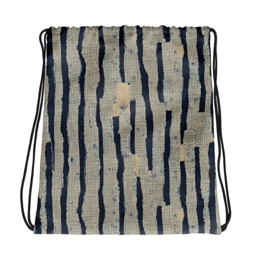 Indigo Fray on a Drawstring Bag