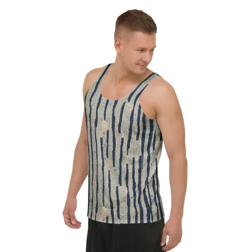 Indigo Fray on a Men's Tank Top