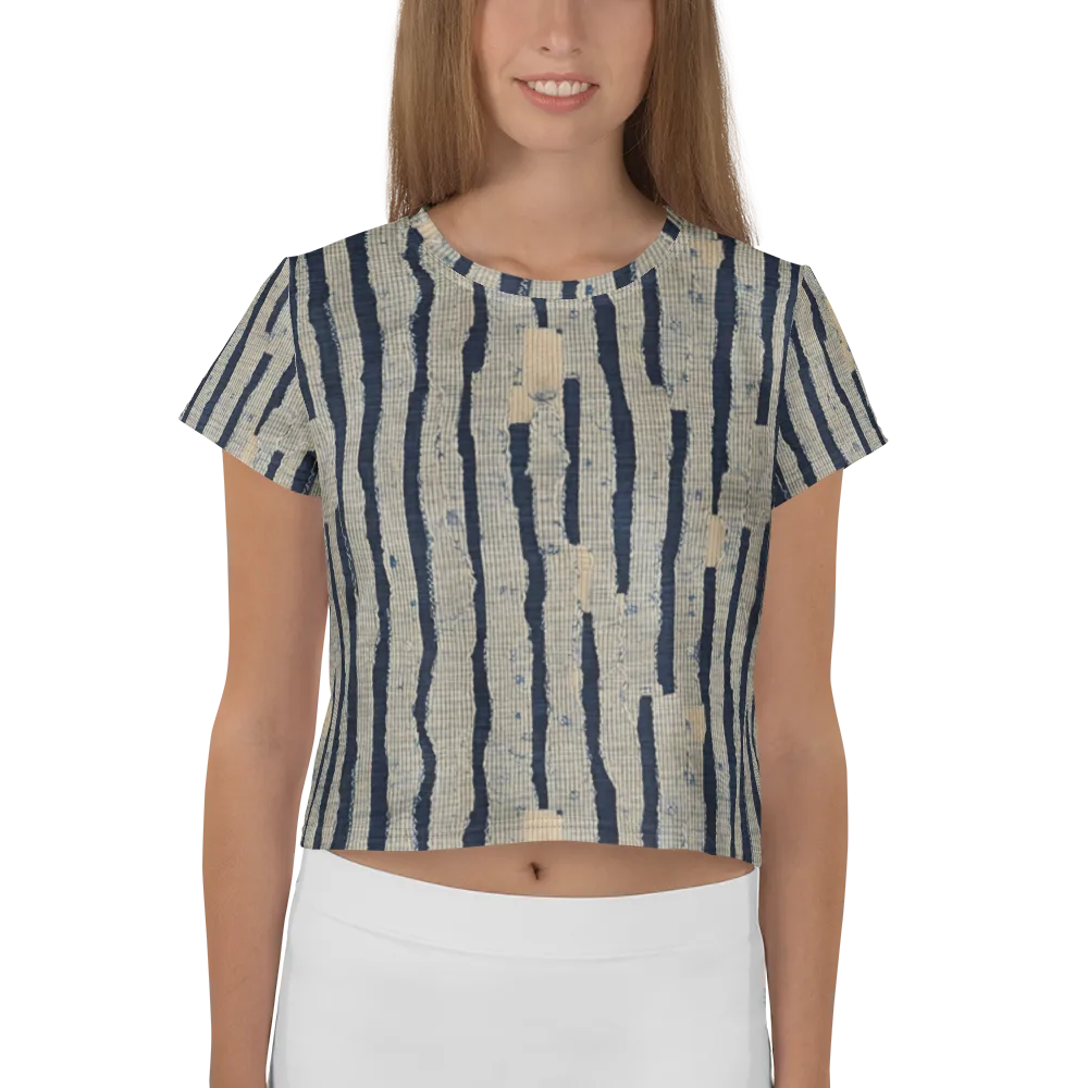 Indigo Fray on Crop Tee — Front