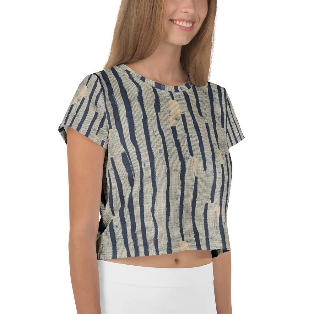 Indigo Fray on Crop Tee — Right