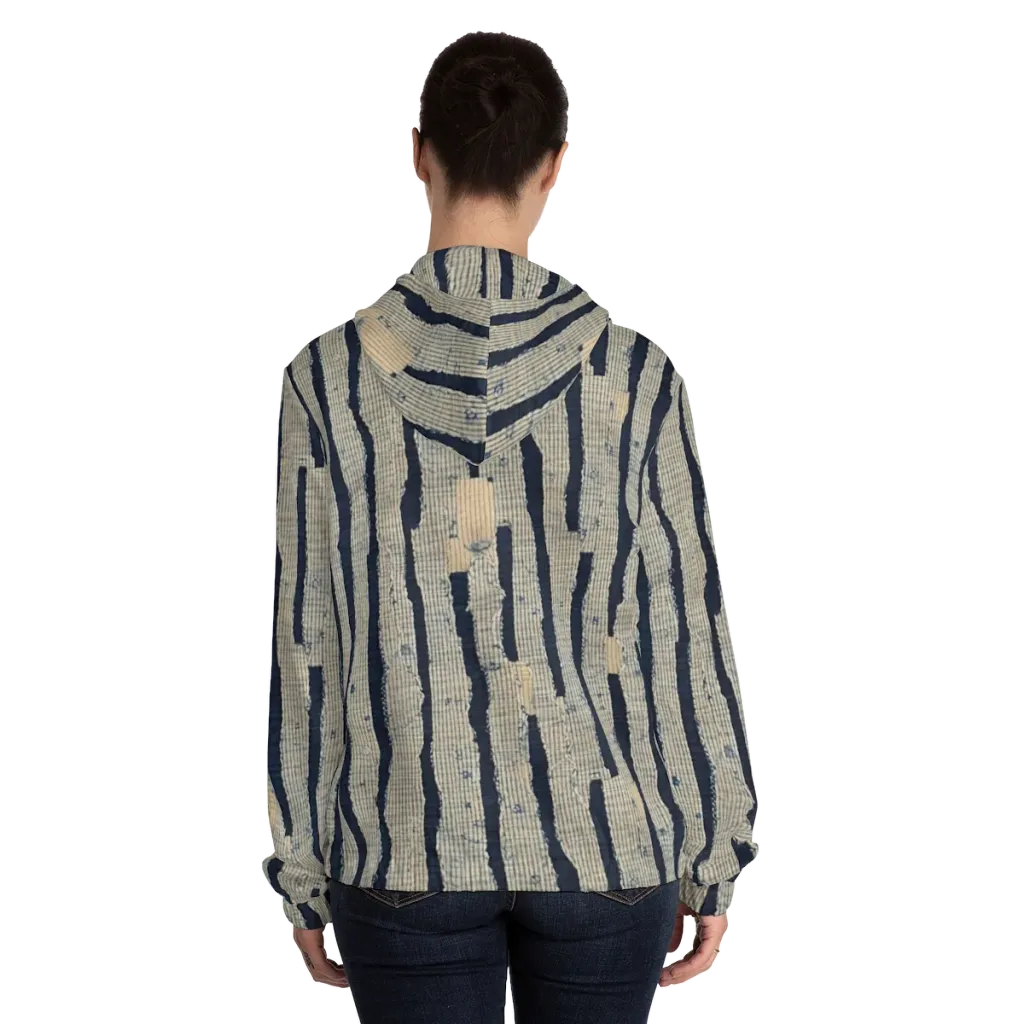 Indigo Fray on Women's Full-Zip Hoodie — Back On Person