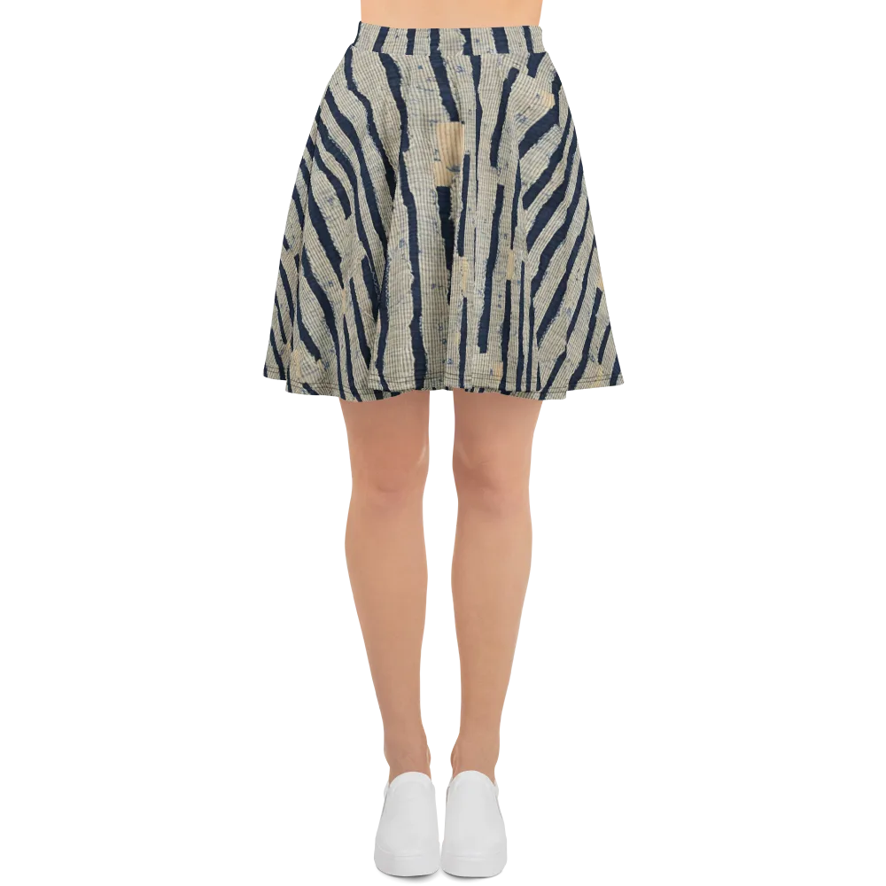 Indigo Fray on Skater Skirt — Front