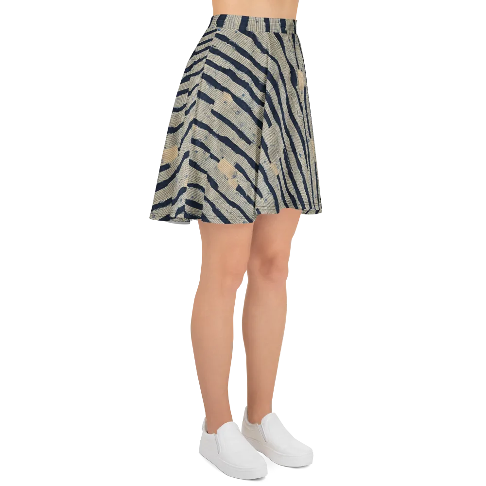 Indigo Fray on Skater Skirt — Right