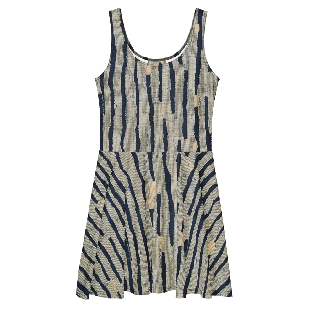 Indigo Fray on Skater Dress — Front