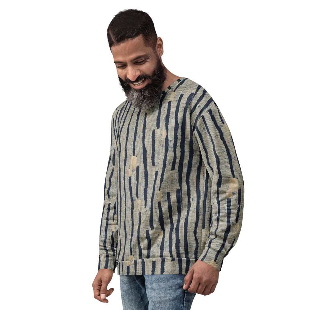 Indigo Fray on Sweatshirt — Left Front