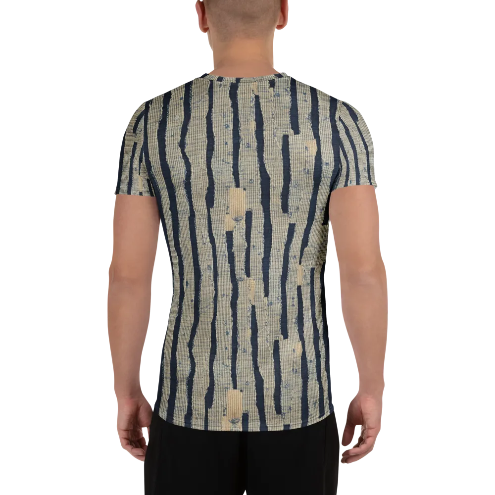 Indigo Fray on Men's Athletic T-Shirt — Back