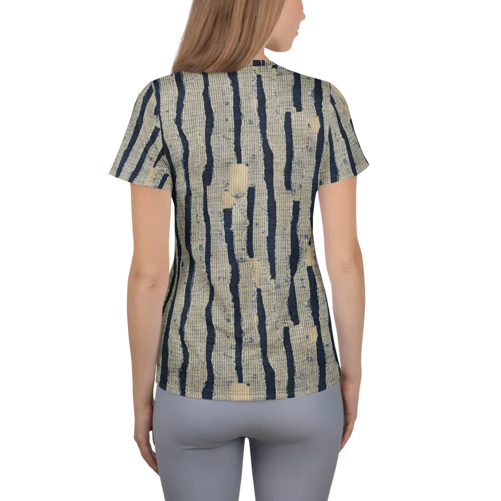 Indigo Fray on Women's Athletic T-Shirt — Back