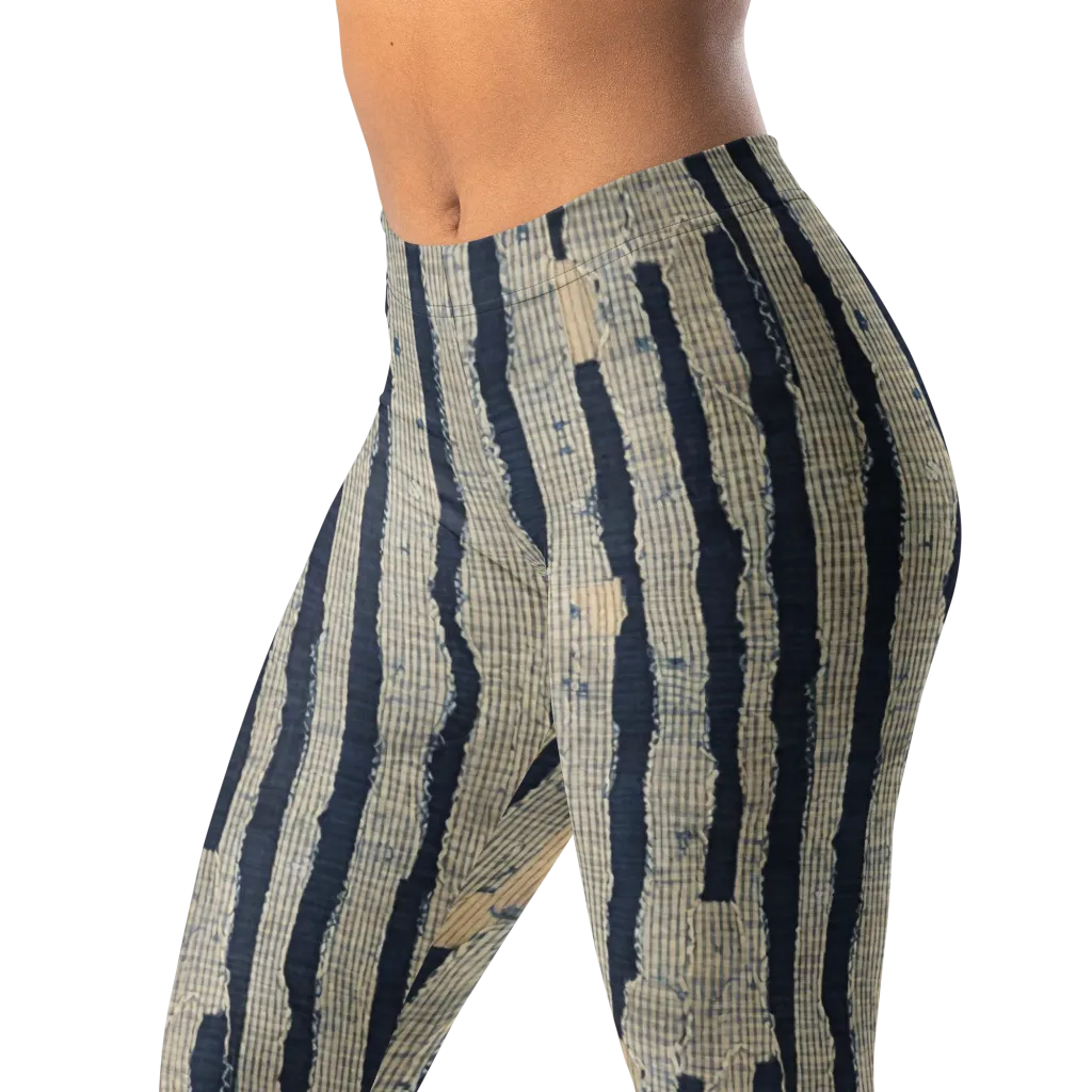 Indigo Fray on Leggings — Left Front