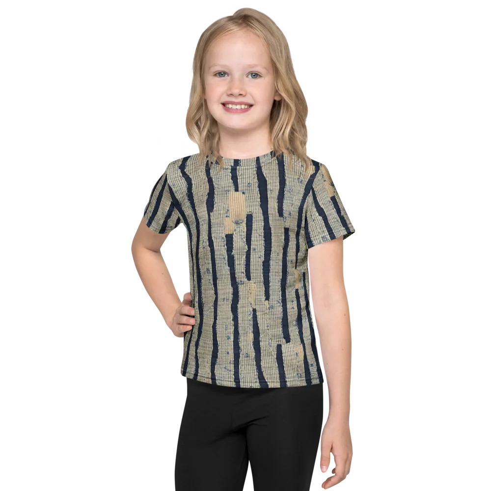 Indigo Fray on Kids Crew Neck T-Shirt — Front