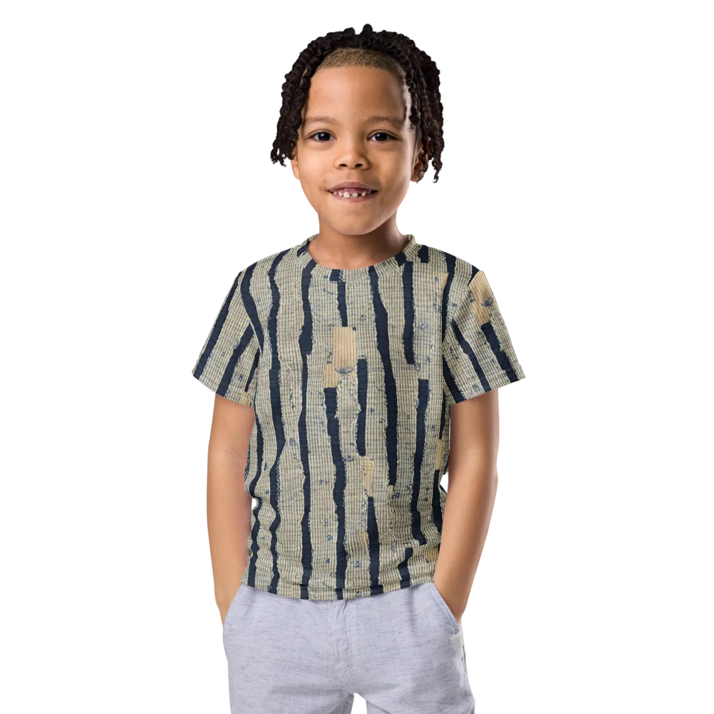 Indigo Fray on Kids Crew Neck T-Shirt — Front