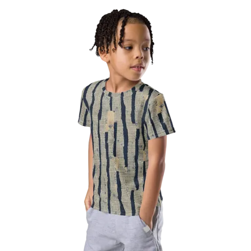 Indigo Fray on a Kids Crew Neck T-Shirt