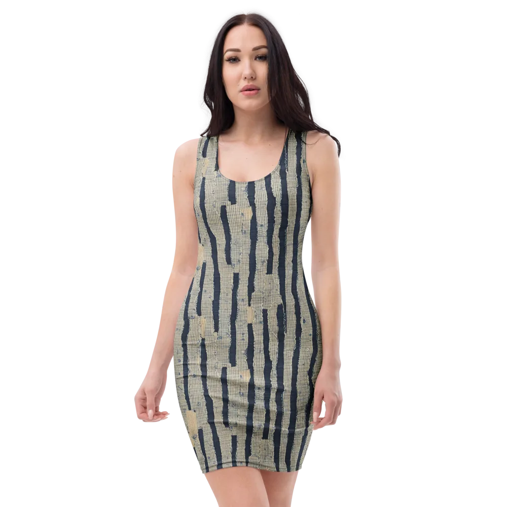 Indigo Fray on Bodycon Dress — Front