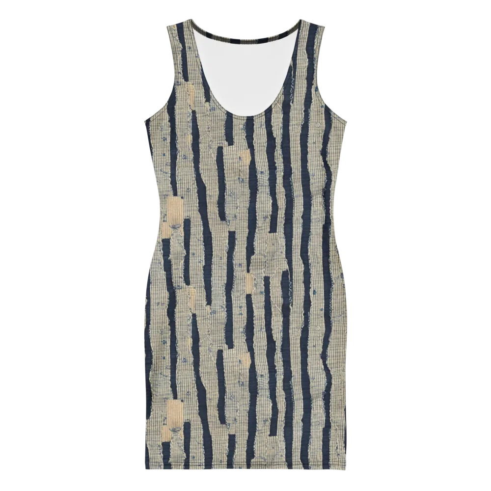 Indigo Fray on Bodycon Dress — Front